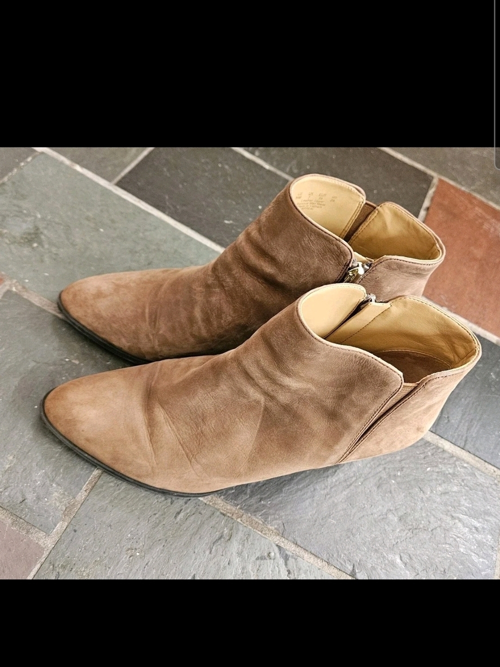 Franco Sarto Appeal Women's Ankle Boots Size 9M Brown Suede Leather Zip Booties